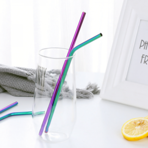 4 Stainless Steel Straws with Cleaning brush - Image 2