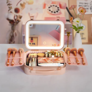 Niceland portable makeup organizer with led mirror - Image 2