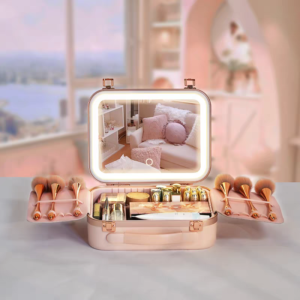 Niceland portable makeup organizer with led mirror - Image 3