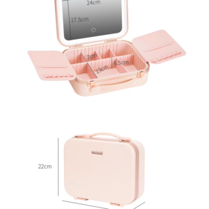 Niceland portable makeup organizer with led mirror - Image 12